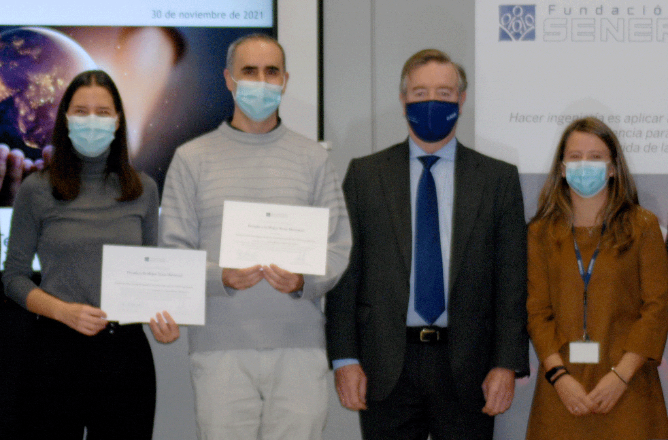 The SENER Foundation presents the award for the Best Doctoral Thesis in Engineering to Jorge Muñoz, PhD from UC3M