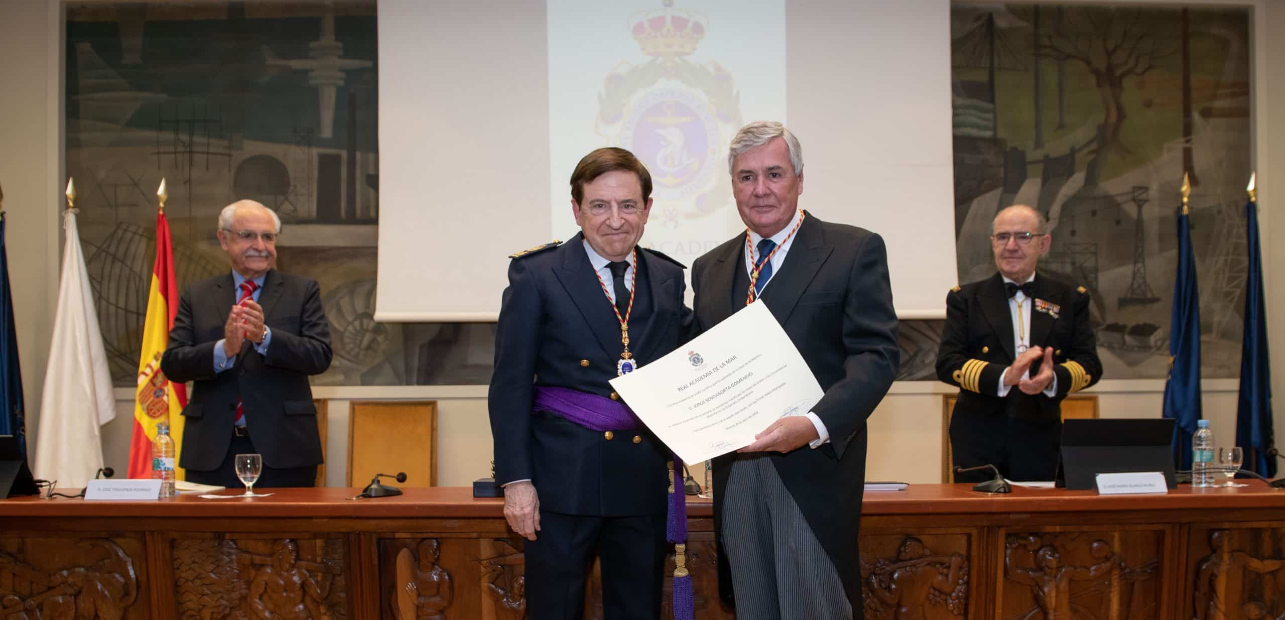 The Honorary President of the SENER Group, Jorge Sendagorta Gomendio, full member of the Royal Academy of the Sea