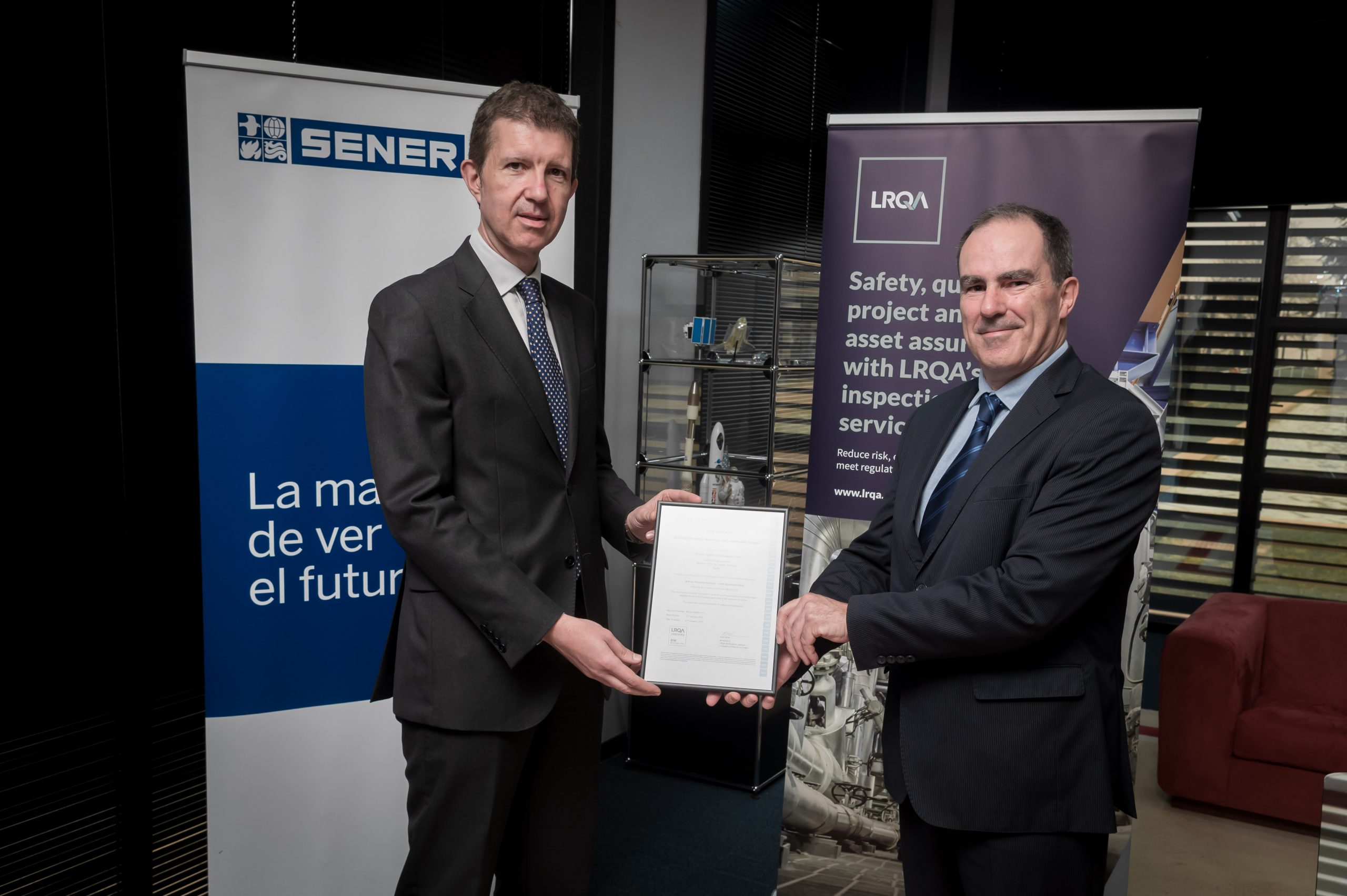 SENER is certified in BIM according to ISO 19650 with LRQA