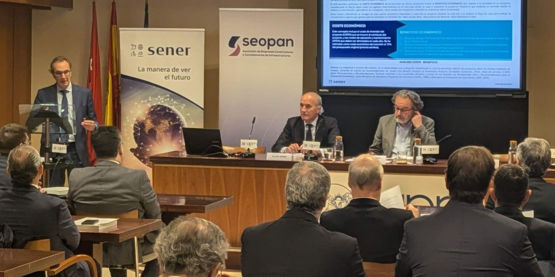 SEOPAN presenta el informe “Análisis de la Inversión Prioritaria en Infraestructuras en España”, elaborado por Sener