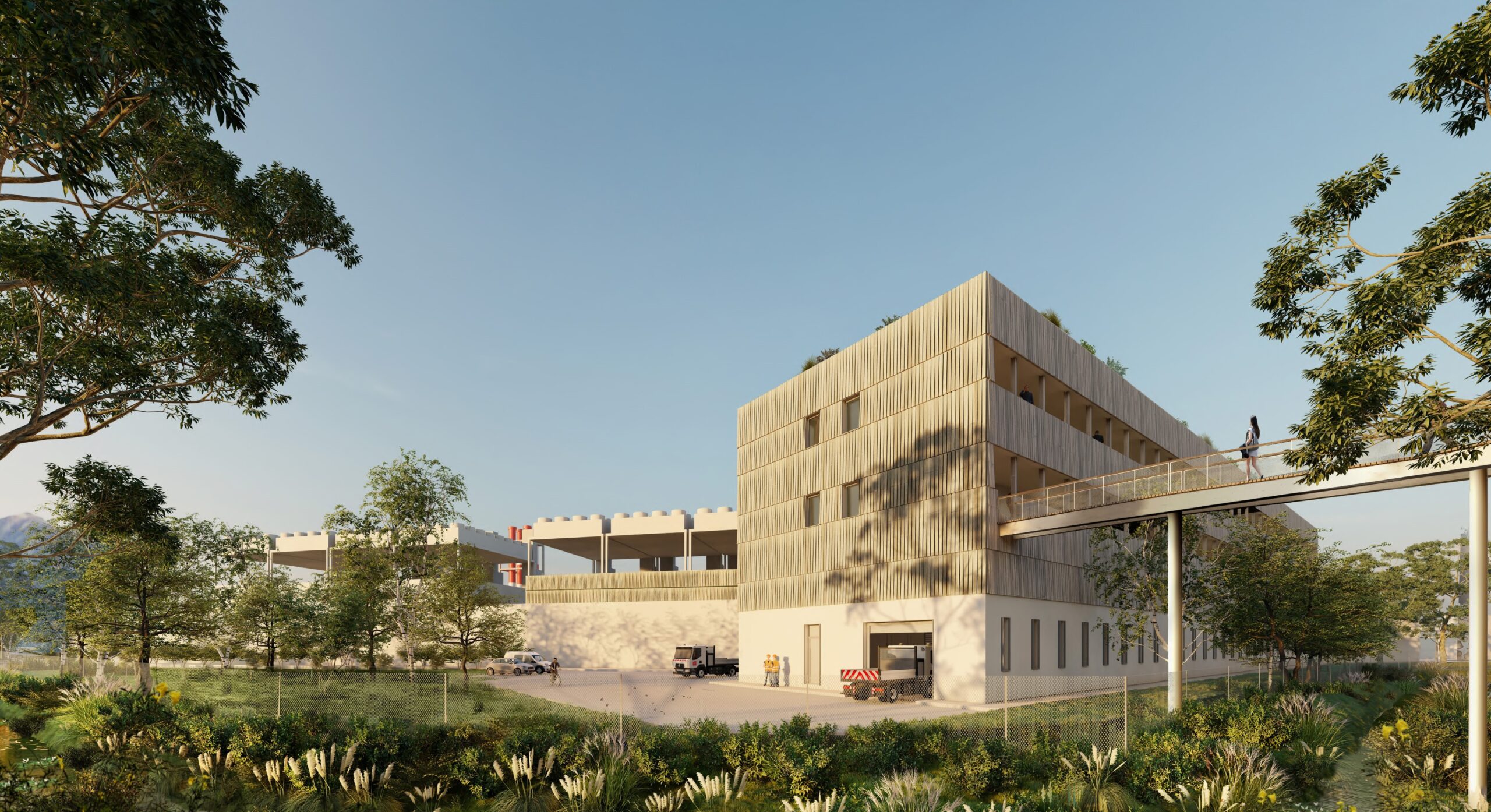 Graphical representation of the future plant at Ricanto (courtesy EDF PEI and Villa Battesti Architectes et Associés)