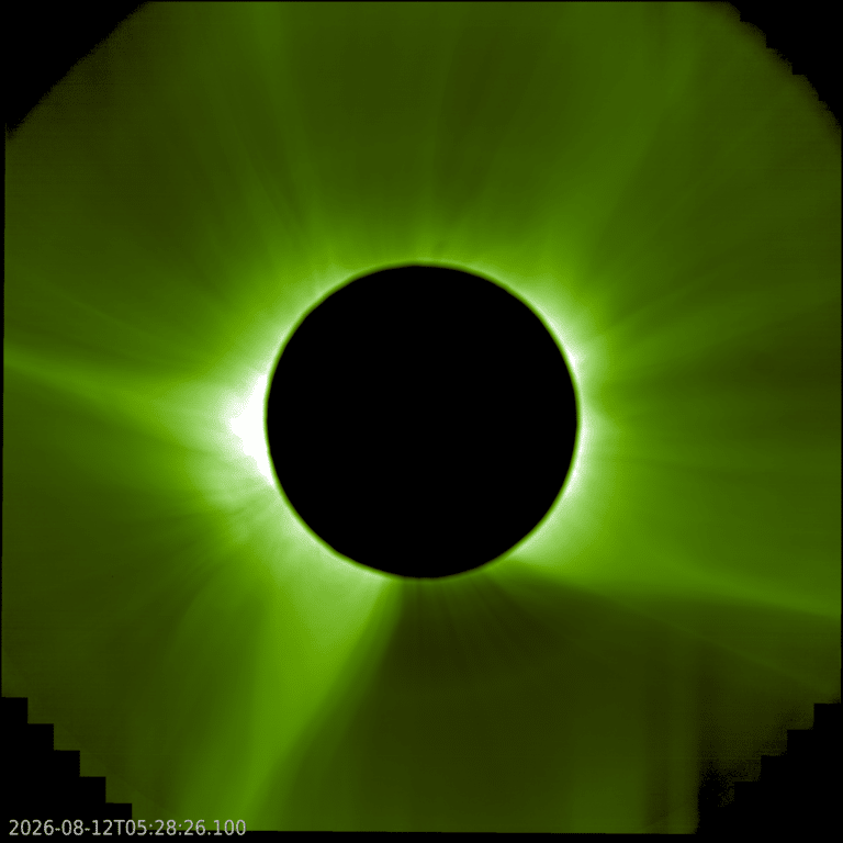 Nueva imagen obtenida por Proba-3 durante el eclipse solar del 12 de agosto de 2026. Créditos, ESA Proba-3 ASPIICS.png